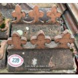 A PAIR OF CRESTED RED RIDGE ROOF TILES, 100 ANGLE, 18", TO SUIT TILES IN LOT 238