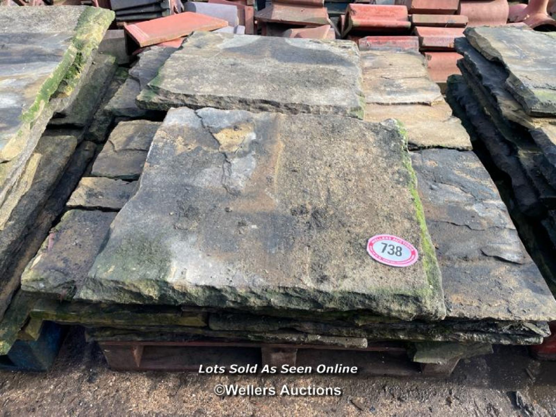 PALLET OF STONE FLAGS, APPROX 10 SQAURE METRES, 1 1/2" THICK - Image 2 of 2