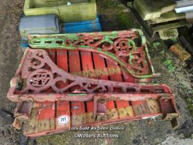 PAIR OF HUGE CAST IRON BRACKETS FOR A.S. CO, 60CM (H) X 10CM (W) X 145CM (D)