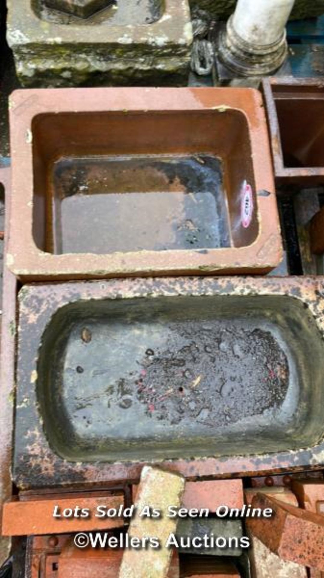 TWO SALT GLAZED J. JAMESON AND J. MACDONALD TROUGHS WITH OTHER ASSORTED STONE WARE - Image 2 of 4