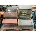 MIXED PALLET OF APPROX. 75X RED RIDGE ROOF TILES, MOSTLY 19", 120 ANGLE