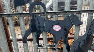 A METAL SILOUTTE OF A DOG, 68CM (H)