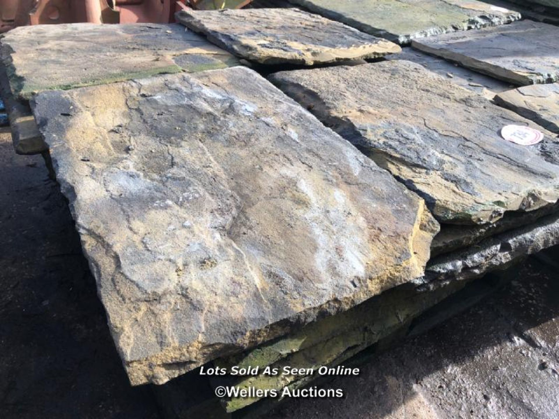 PALLET OF STONE FLAGS, APPROX 10 SQAURE METRES, 1 1/2" THICK - Image 2 of 2