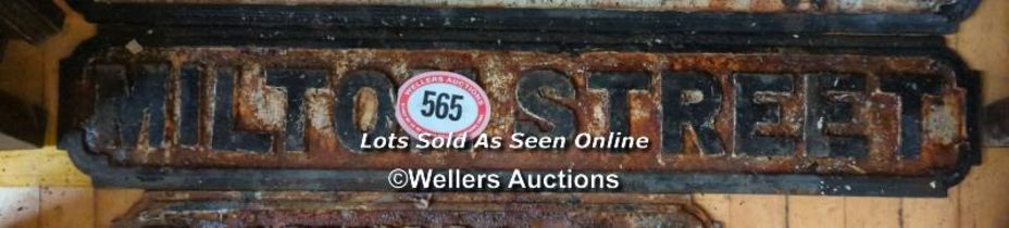 MILTON STREET CAST IRON SIGN, 104CM (L) X 19CM (H)