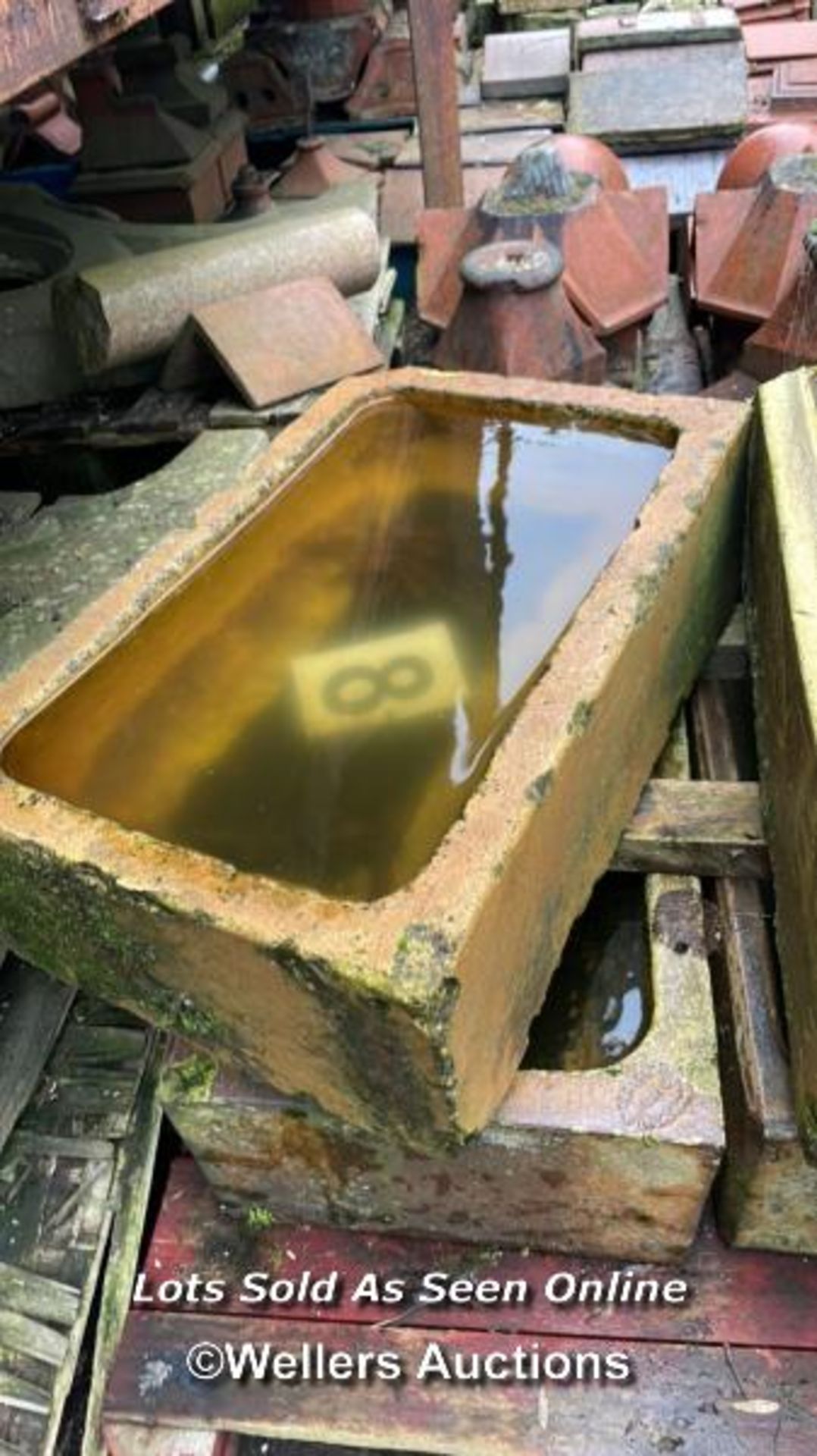 FOUR ASSORTED SALT GLAZED TROUGHS, LARGEST 90CM (L) X 44CM (W) X 23CM (H) - Image 3 of 3