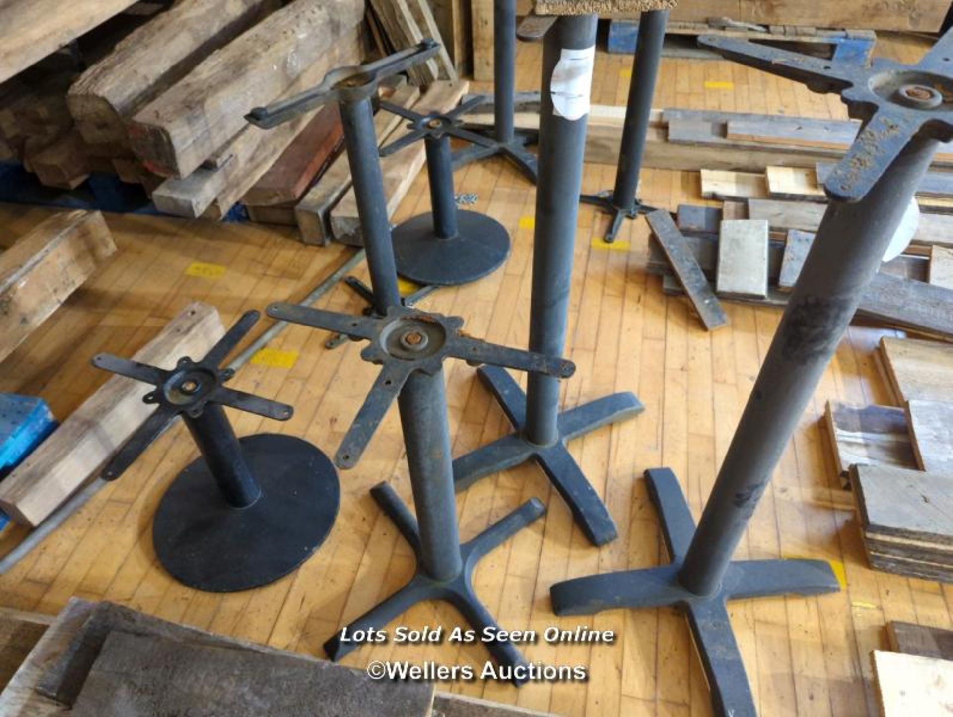 EIGHT ASSORTED PUB TABLE BASES - Image 5 of 5