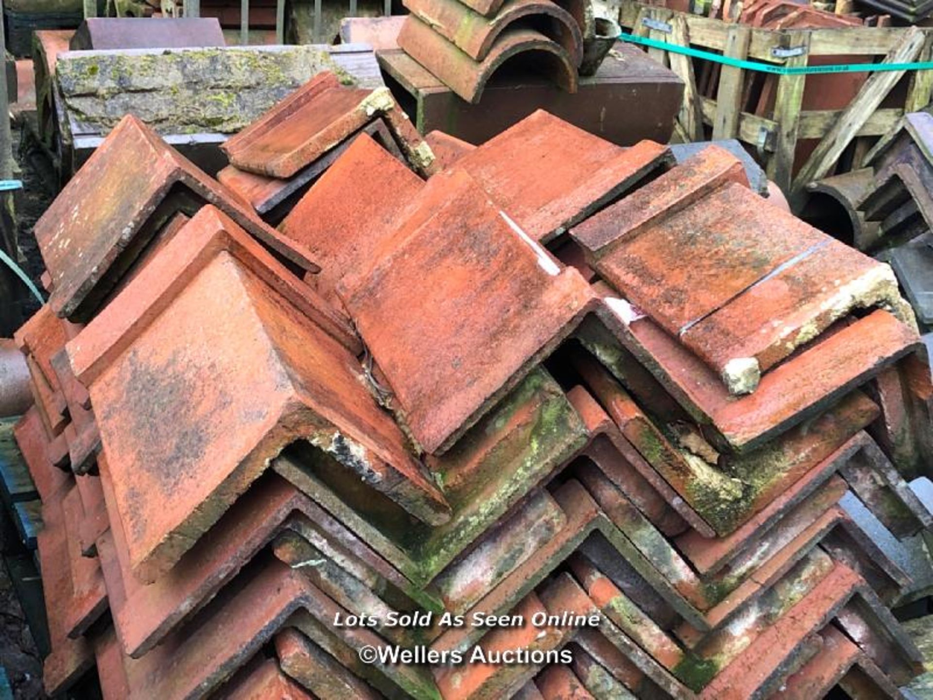 PALLET OF APPROX. 62X 12" RED RIDGE ROOF TILES, 90 ANGLE - Image 2 of 2