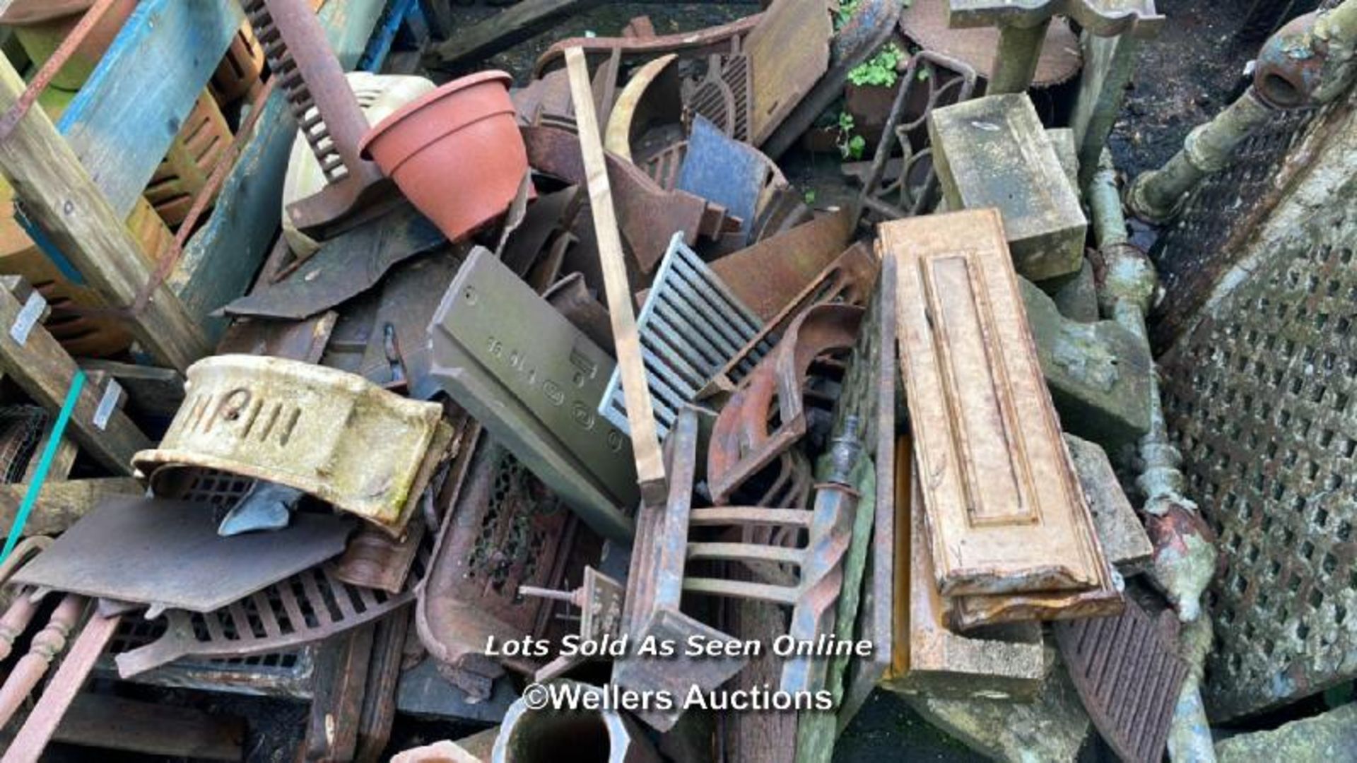 A LARGE QUANTITY OF MAINLY FIREPLACE RELATED IRONMONGERY