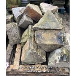 PALLET OF APPROX 20X TRIANGULAR STONE COPING, 30CM (H) X 35CM (W) X 15CM (D)