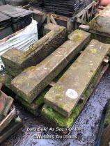 SIX PIECES OF STONE COPING, LARGEST 122CM (L) X 22CM (W) X 15CM (H)