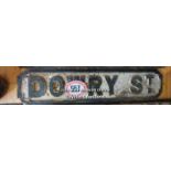 DOWRY ST CAST IRON SIGN, 75CM (L) X 17CM (H)