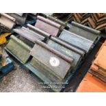 MIXED PALLET OF APPROX. 13X ASSORTED ROLL TOP RIDGE TILES, MOSTLY 18", MIXED ANGLES