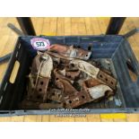 CRATE OF ASSORTED CAST IRON BRACKETS