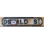 OSWALD ST CAST IRON SIGN, 85CM (L) X 17CM (H)