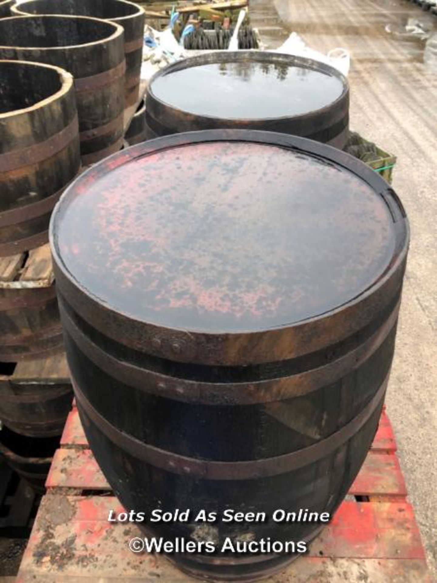 PAIR OF FULL SIZE WHISKY BARRELS, 86CM (H) X 53CM (DIA) - Image 2 of 2