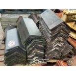 MIXED PALLET OF APPROX. 65X ASSORTED BLUE RIDGE ROOF TILES, MIXED LENGTHS AND ANGLES