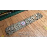 HERBERT ST CAST IRON SIGN, 100CM (L) X 18CM (H)