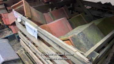 PALLET OF APPROX. 114X 12" RED RIDGE ROOF TILES, 105 ANGLE