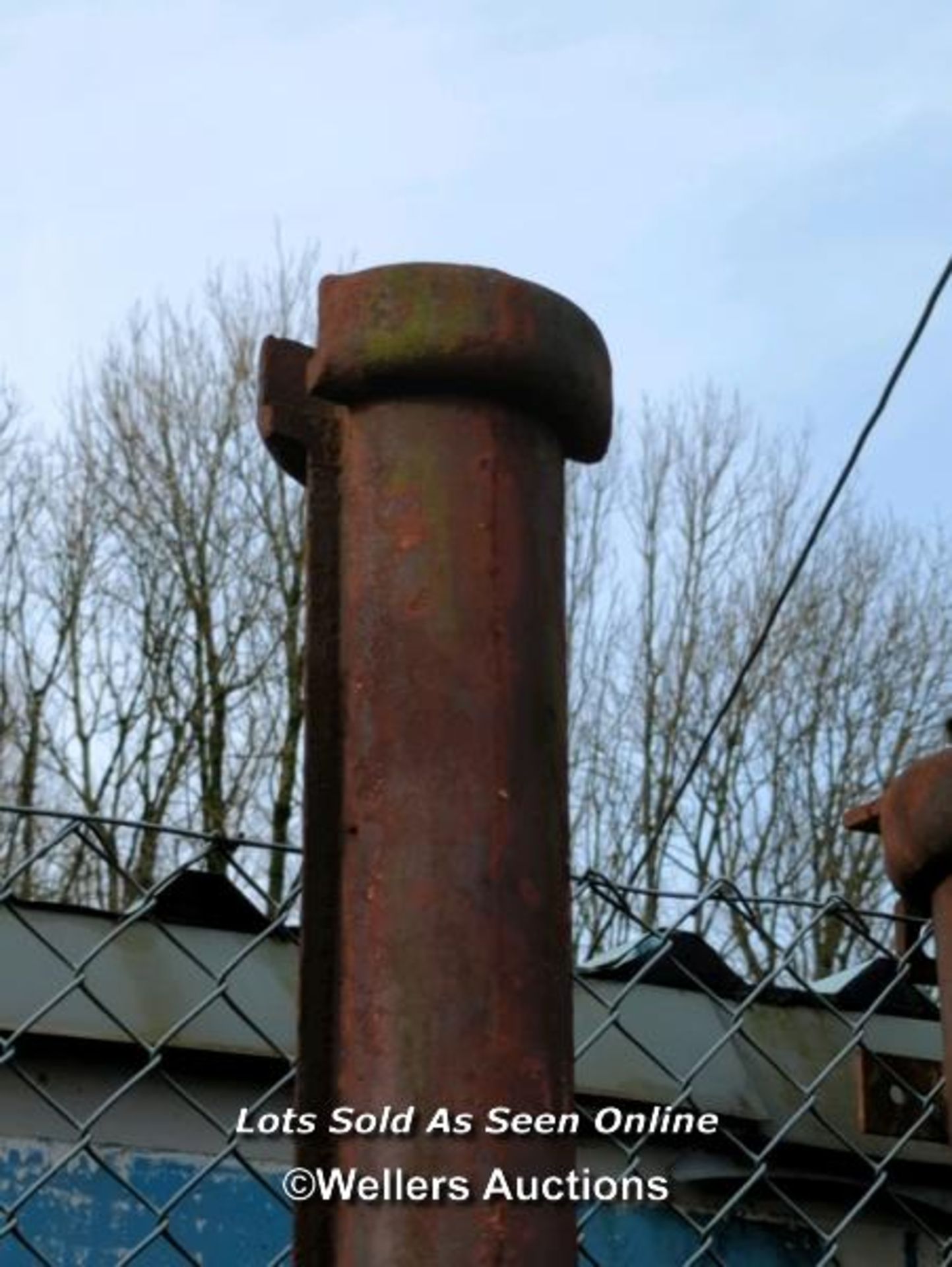 PAIR OF LARGE CAST IRON POSTS, TALLEST 260CM (H) - Image 2 of 3