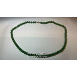 Jade bead necklace, length 60cm, 8-8"2mm beads with base metal bolt ring clasp / SF