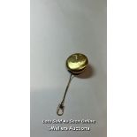 Antique gold plated retractable chain brooch / SF