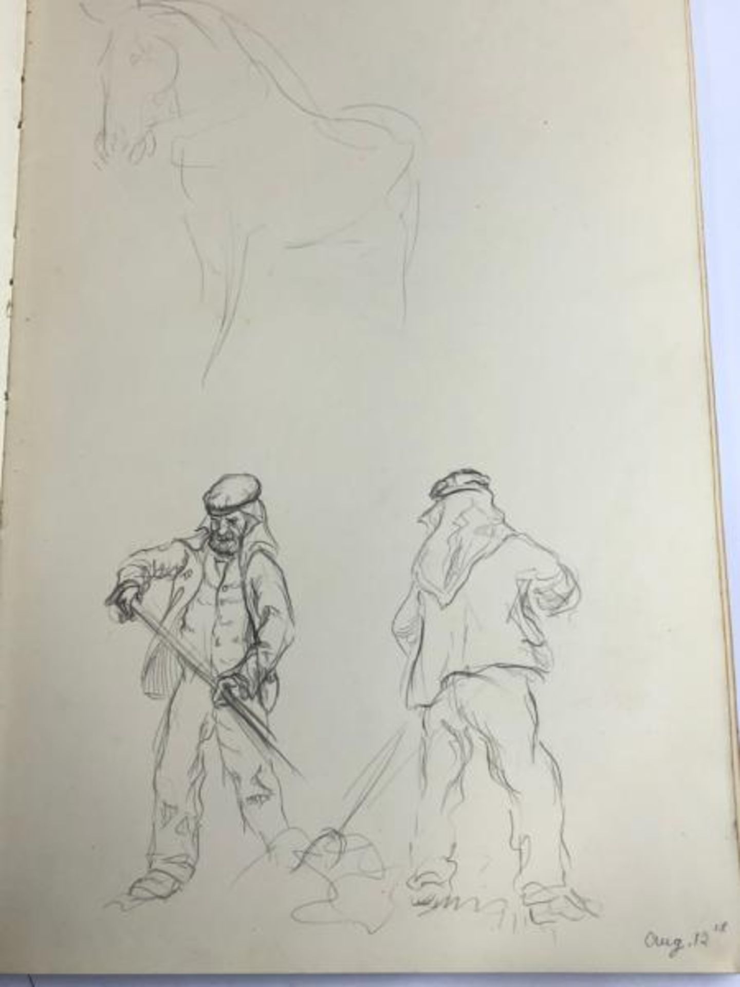 Helen Collins (1921-1990) two artists sketch books circa 1938-39, containing pencil figurative, - Image 4 of 16