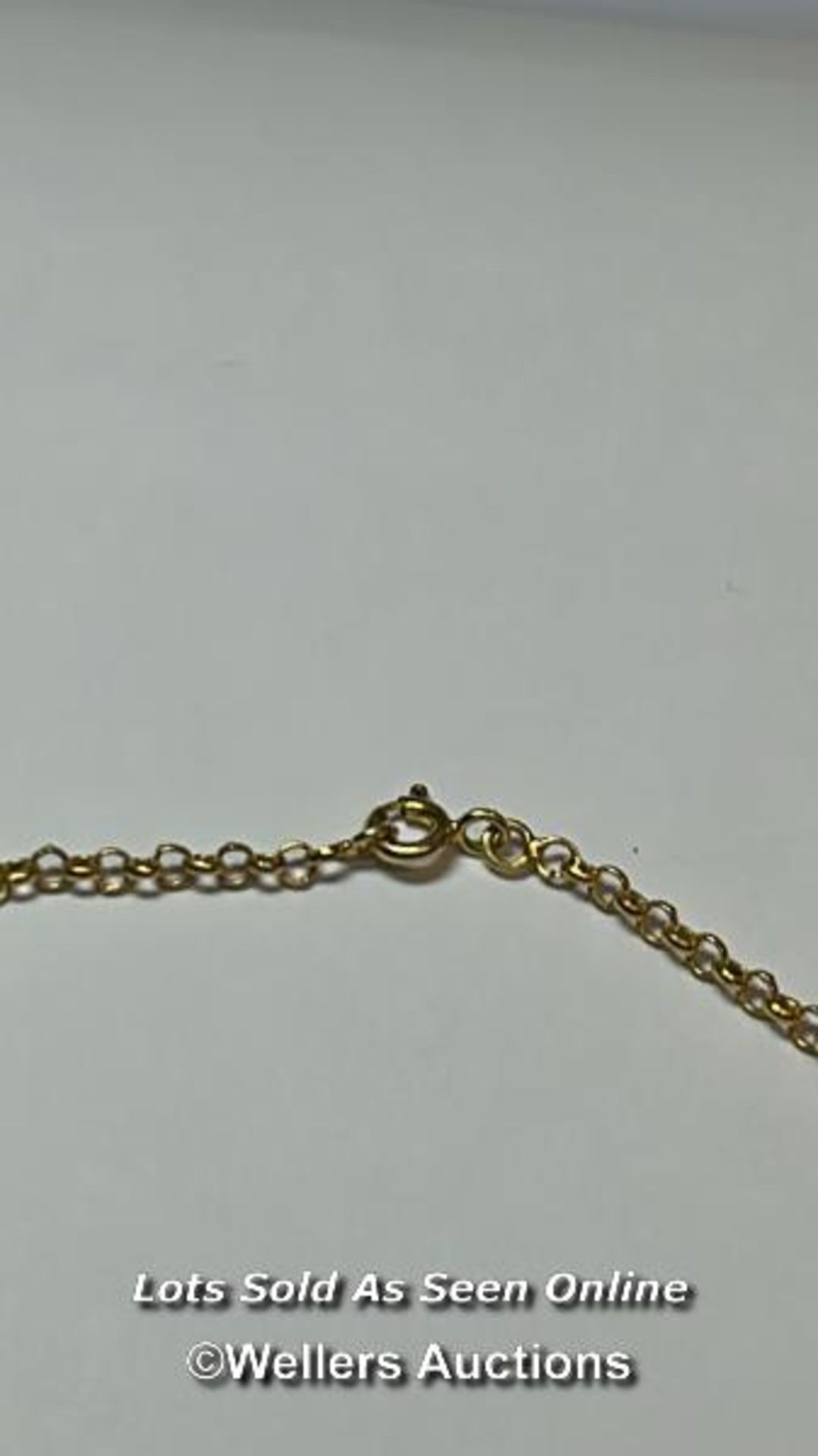 Gold plated pink tourmaline anklet/bracelet. Length 22cm. / SF - Bild 3 aus 4