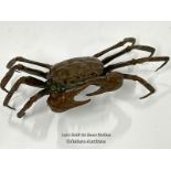 Bronzed metal decorative Crab, 15cm wide / AN13