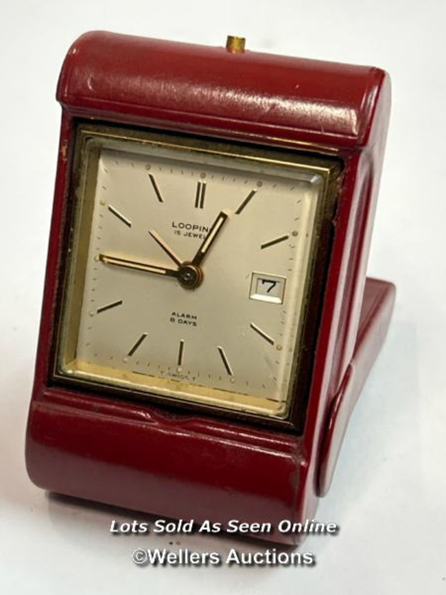 Vintage Nero stop watch, two small clocks by Looping and a small travel alarm clock by Doxa (4) / - Image 7 of 11
