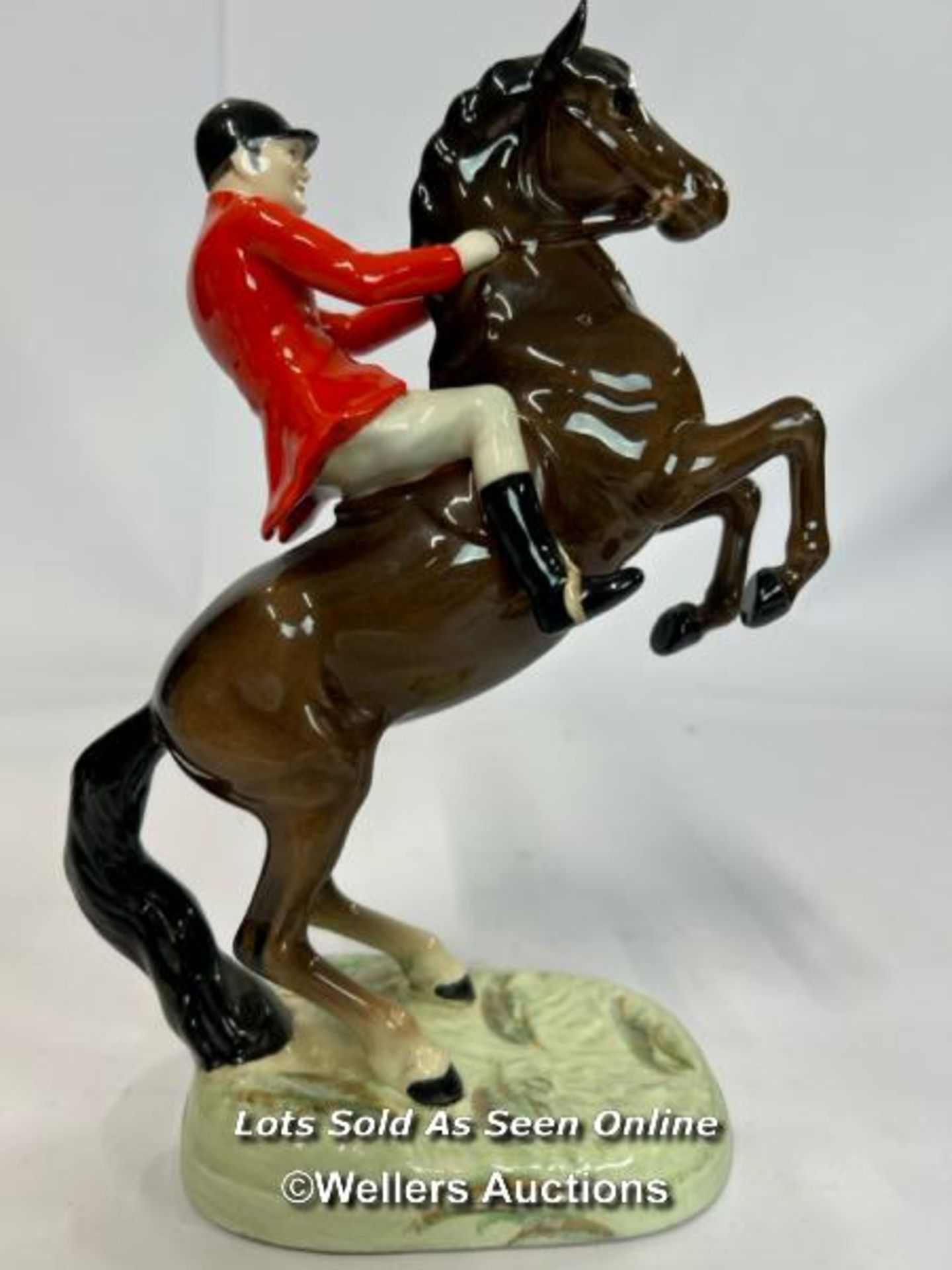 Rare Beswick 'Huntsman On Rearing Horse' No. 868, 25cm high, damage to one of the horses ears / AN9 - Image 2 of 4