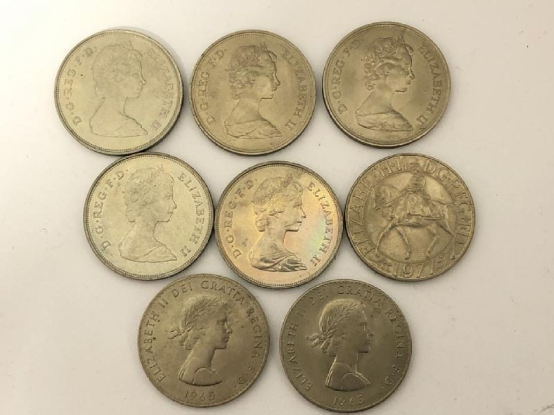 Eight commemorative coins including 1965 Churchill, 1977 Silver Jubilee,Charles & Diana and - Bild 2 aus 2