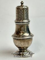 Antique sterling silver pepper pot, 9cm high, 50g / SF