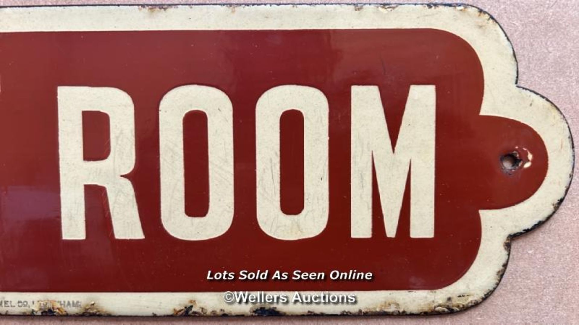 Vintage enamel railway sign "LADIES' ROOM" , 57x13.2cm - Image 3 of 5
