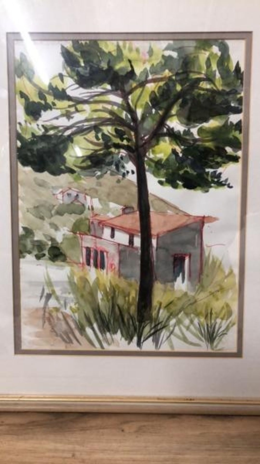 Two original watercolour paintings "Pine Tree" Jesus Pobre Spain signed, 25 x 33cm and "Hawaii" - Bild 2 aus 8