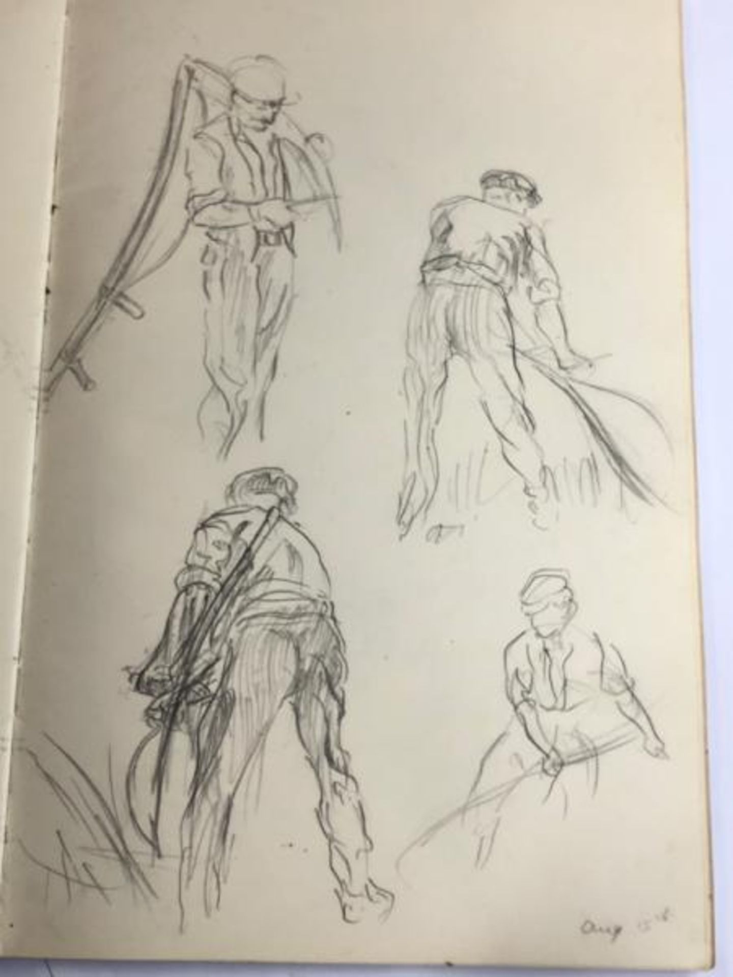 Helen Collins (1921-1990) two artists sketch books circa 1938-39, containing pencil figurative, - Bild 5 aus 16