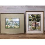 Two original watercolour paintings "Pine Tree" Jesus Pobre Spain signed, 25 x 33cm and "Hawaii"