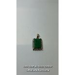 Natural emerald and diamond pendant (4 diamonds) / SF