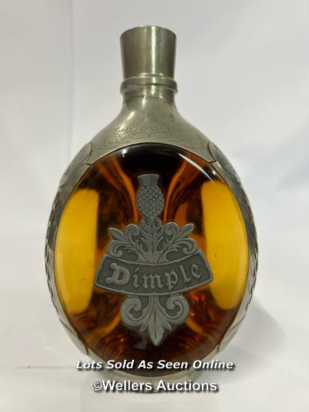 Dimple Haig 12yr whisky in decorative pewter bottle (opened) with a bottle of Dimple 15yr whisky, - Image 2 of 5