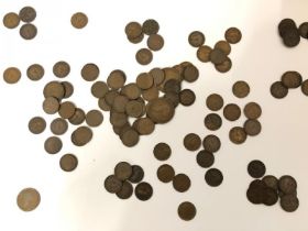 Over one hundred George V coins dated 1913 - 1936 ( some years missing) / AN9