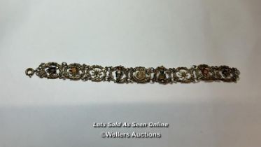 Vintage Austro-Hungarian white metal and enamel bracelet / SF