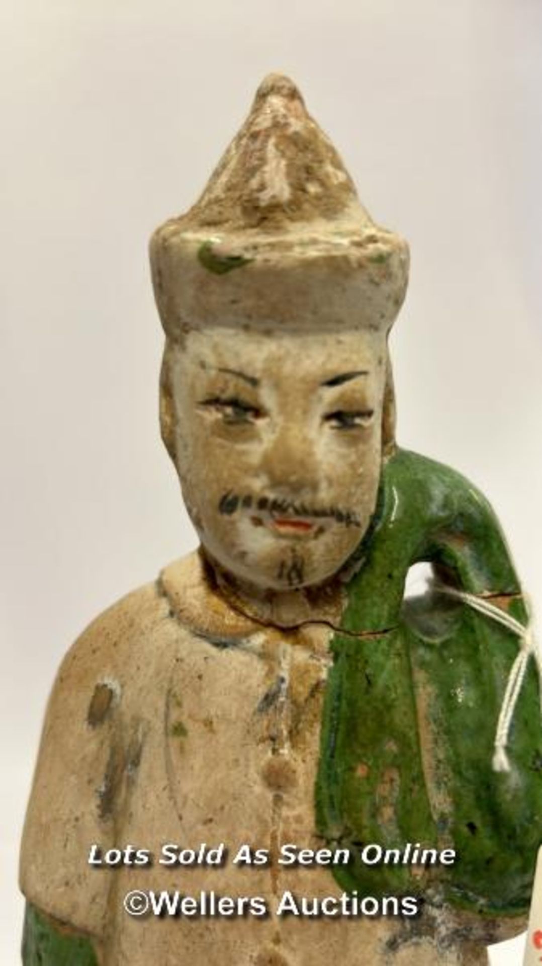Chinese pottery part glazed figure, 26cm high / AN13 - Image 8 of 10