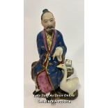 Vintage porcelain figure of a wise man and Goose, 23cm high / AN9