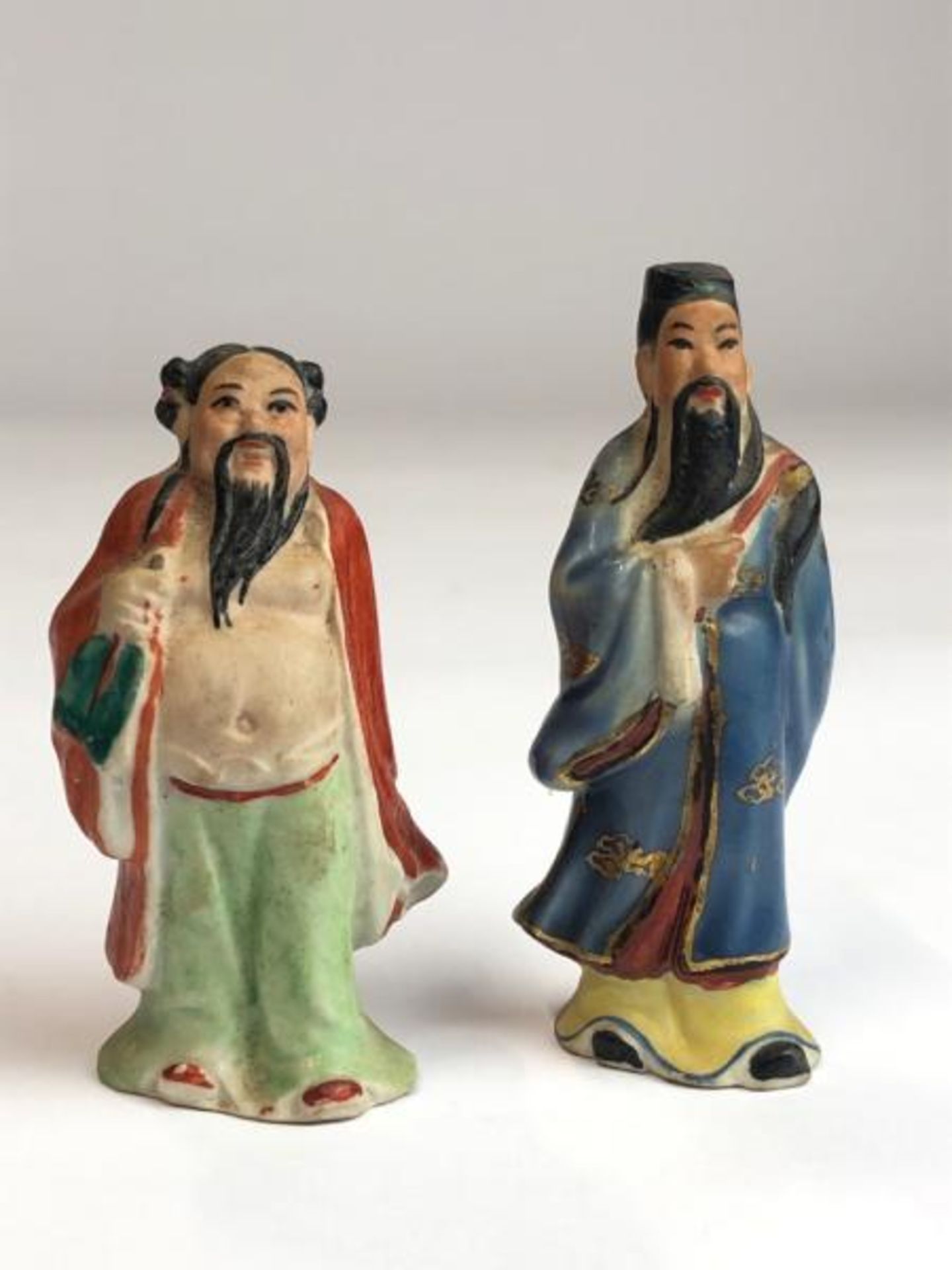 Eight Chinese miniature hand painted figurines representing the eight immortals, tallest 7cm - Image 2 of 13