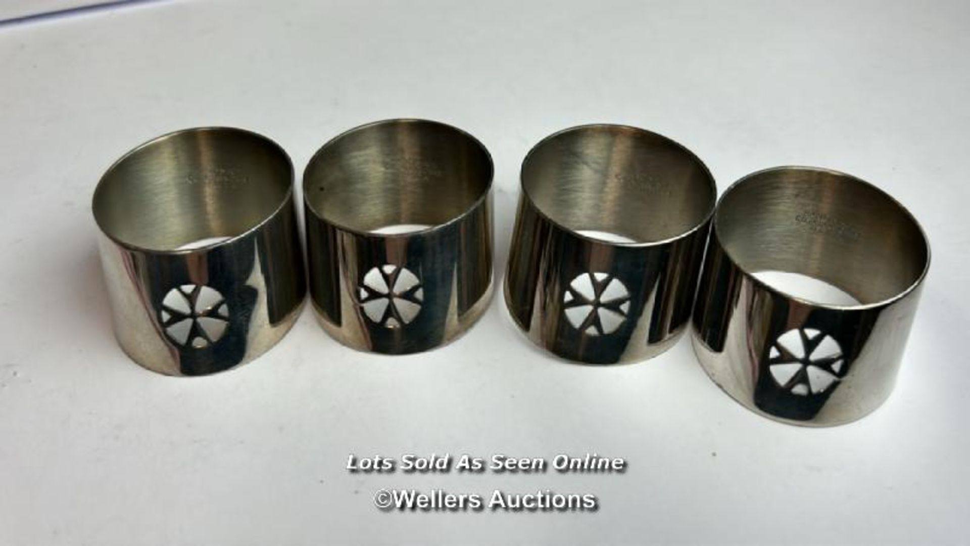 *Twelve assorted napkin rings including five hallmarked silver, silver weight 161g / AN17 - Image 10 of 12
