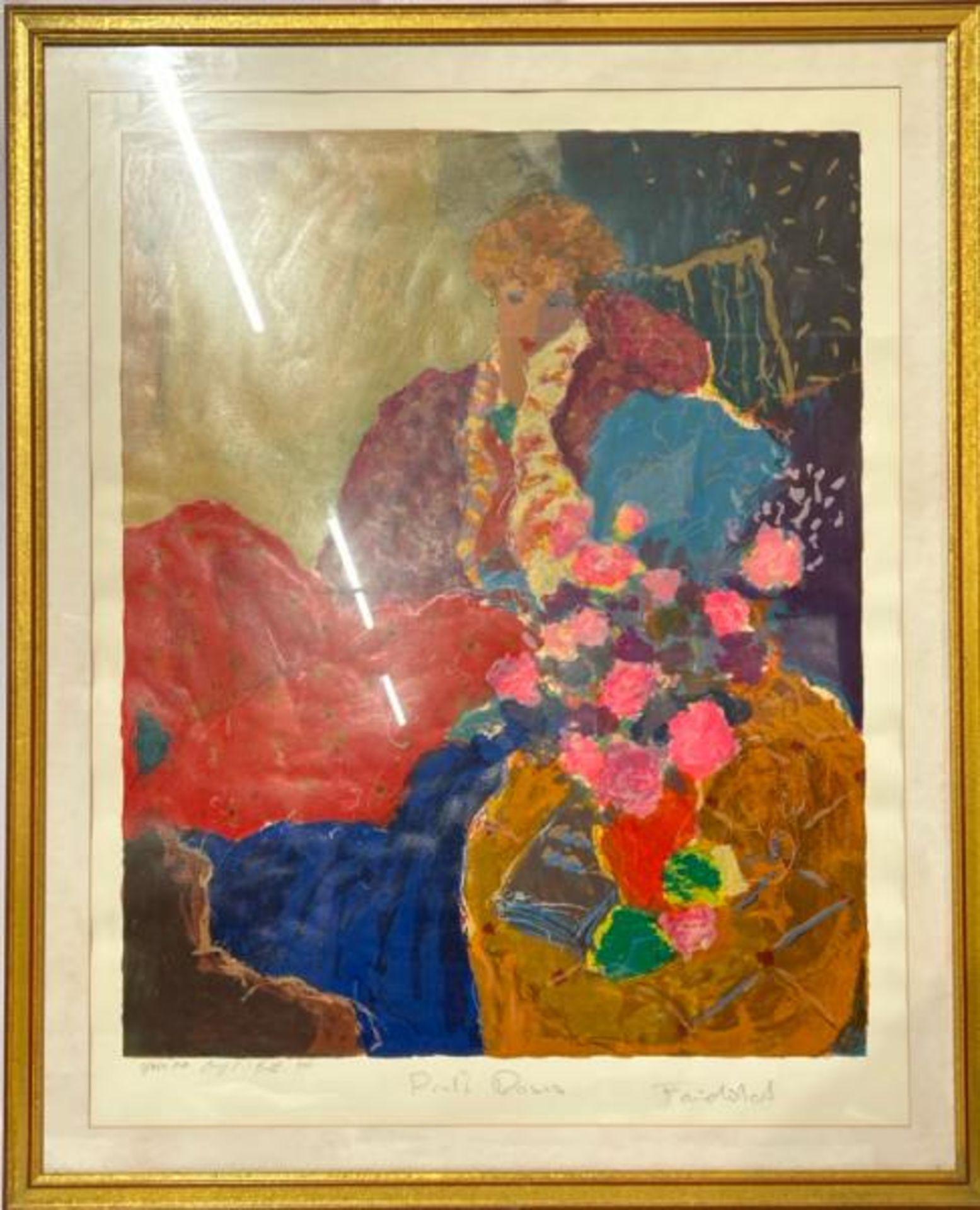Roy Fairchild-Woodard (b.1953, British) "Pink Roses", 1991, silkscreen in colours, signed 0/350