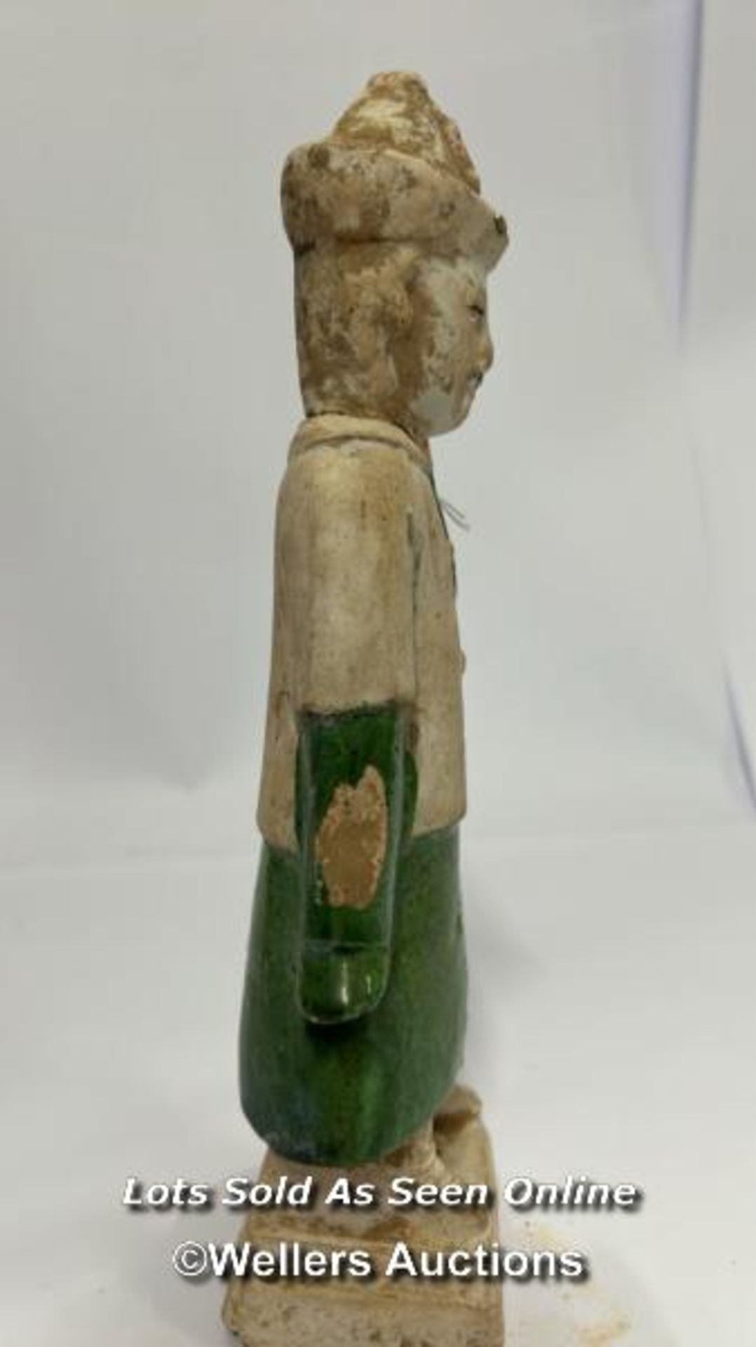 Chinese pottery part glazed figure, 26cm high / AN13 - Image 6 of 10