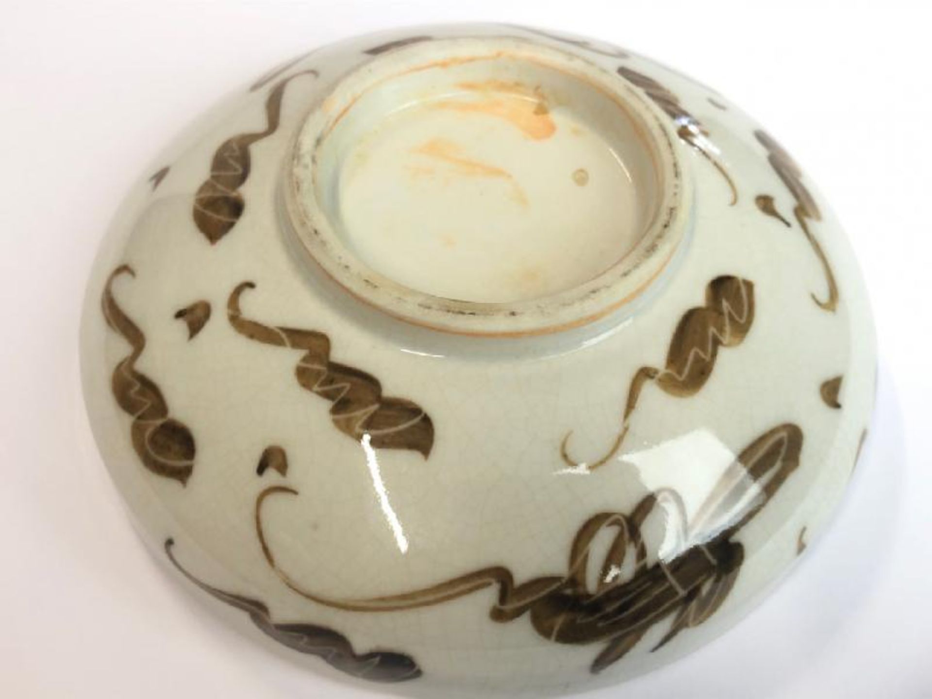 A vintage chinese crackle ware ginger jar with lid, 14cm high with a hand painted crackle ware bowl, - Image 8 of 8
