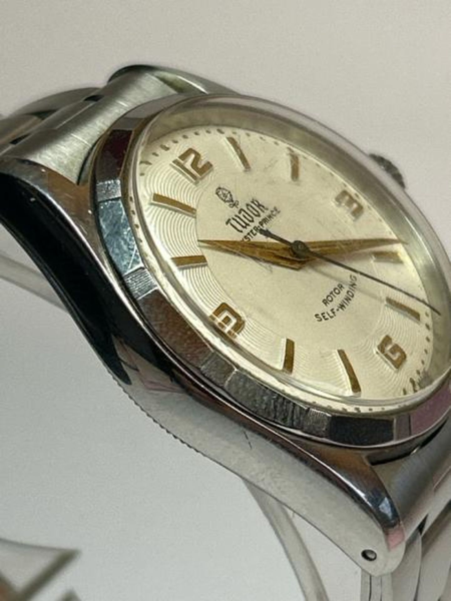 Tudor Oyster-Prince stainless steel perpetual gents watch no. 7909 152986, good condition with suede - Image 3 of 6