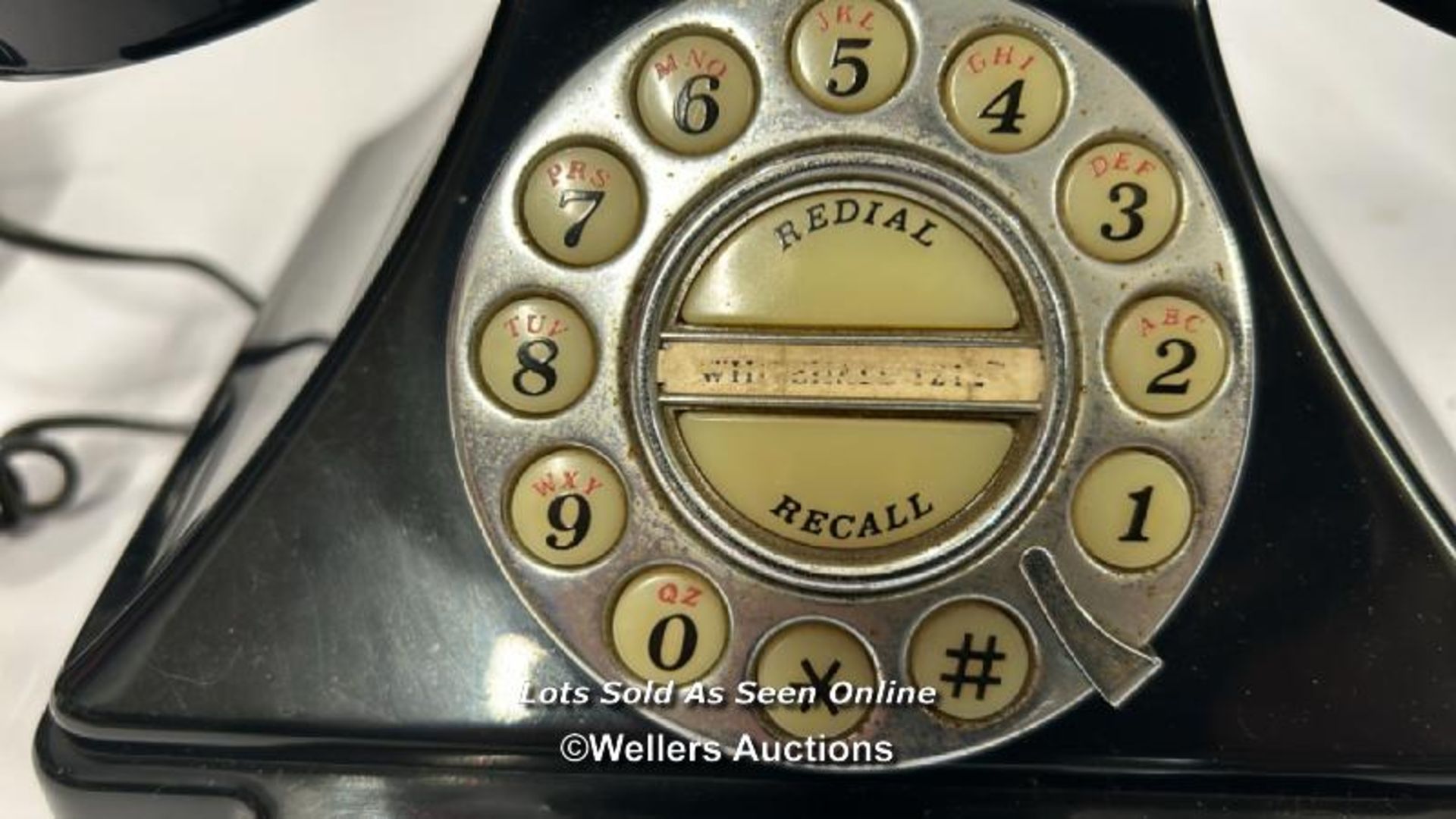 Retro Astral black telephone 'Whitehall 1212', converted to push button dial / AN9 - Image 2 of 2