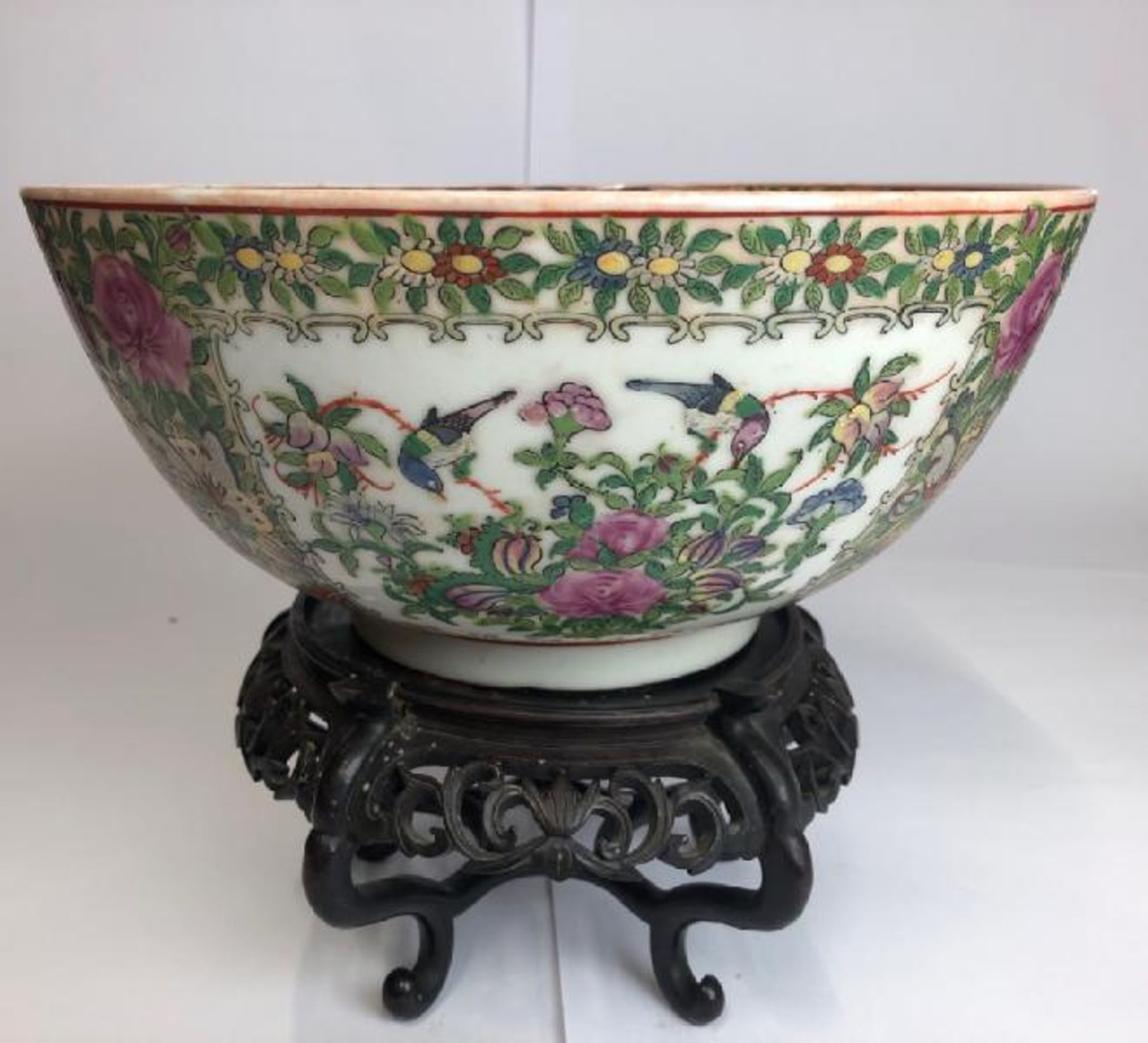 *A large early 20th centaury Chinese famille rose bowl decorated with a village scene, six character - Image 2 of 22